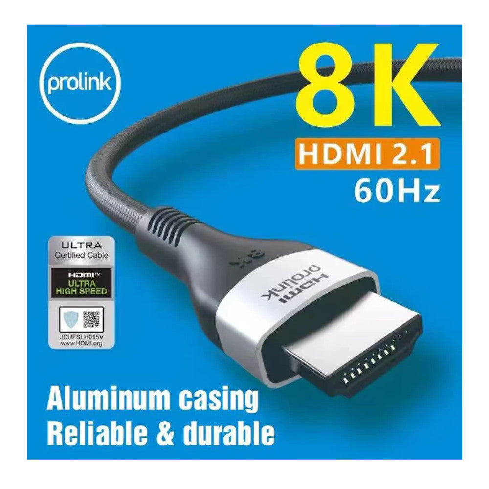 Prolink 8K Ultra High Speed HDMI 2.1 Cable 48Gbps - 6ft/10ft/15ft (Select Length) for Gaming, Home Theater & 4K/8K TV Setup