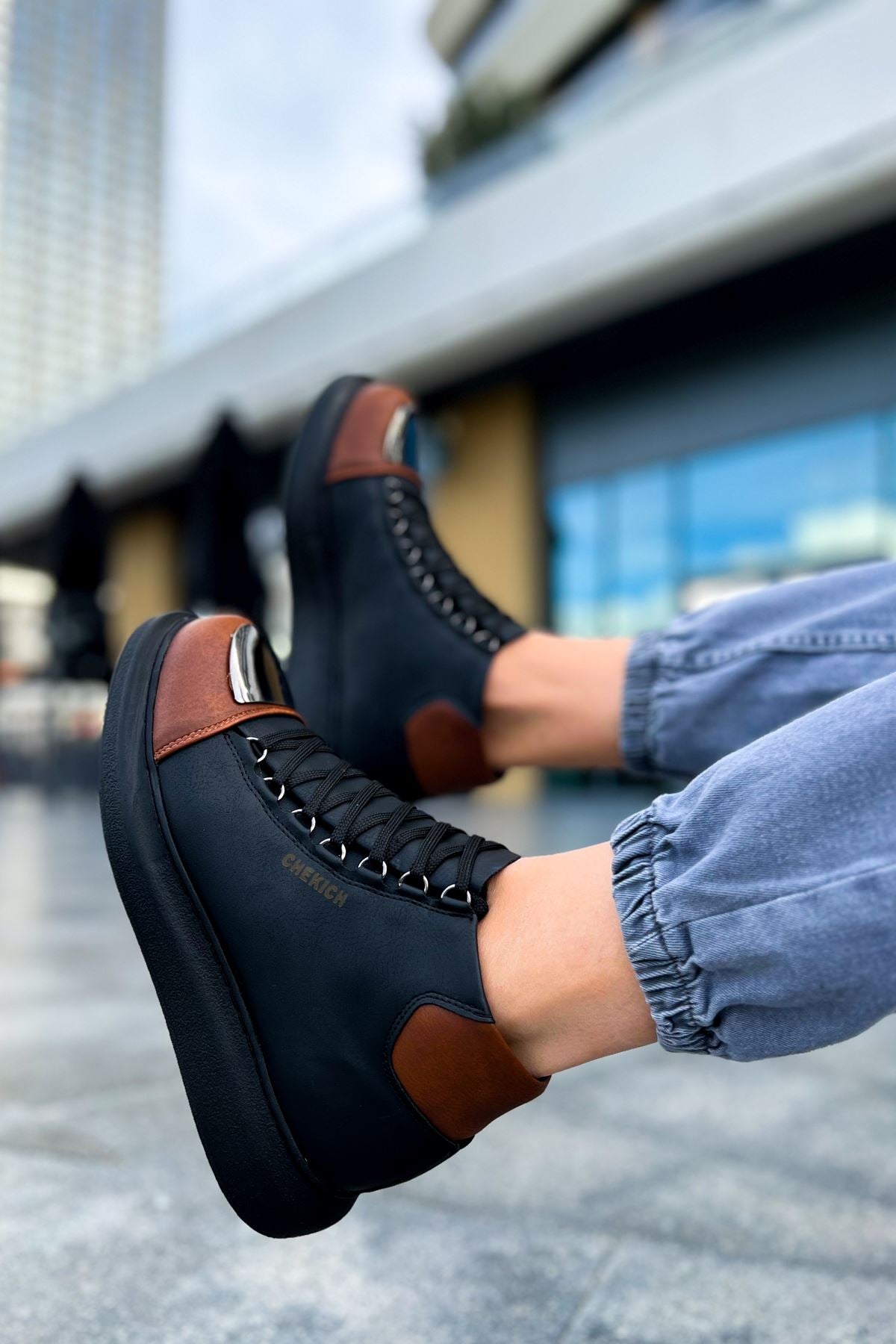 GST Roma Men's Boots - Black/Tan Leather Chelsea Boots for Casual & Business Wear | Waterproof & Comfortable for Daily Use