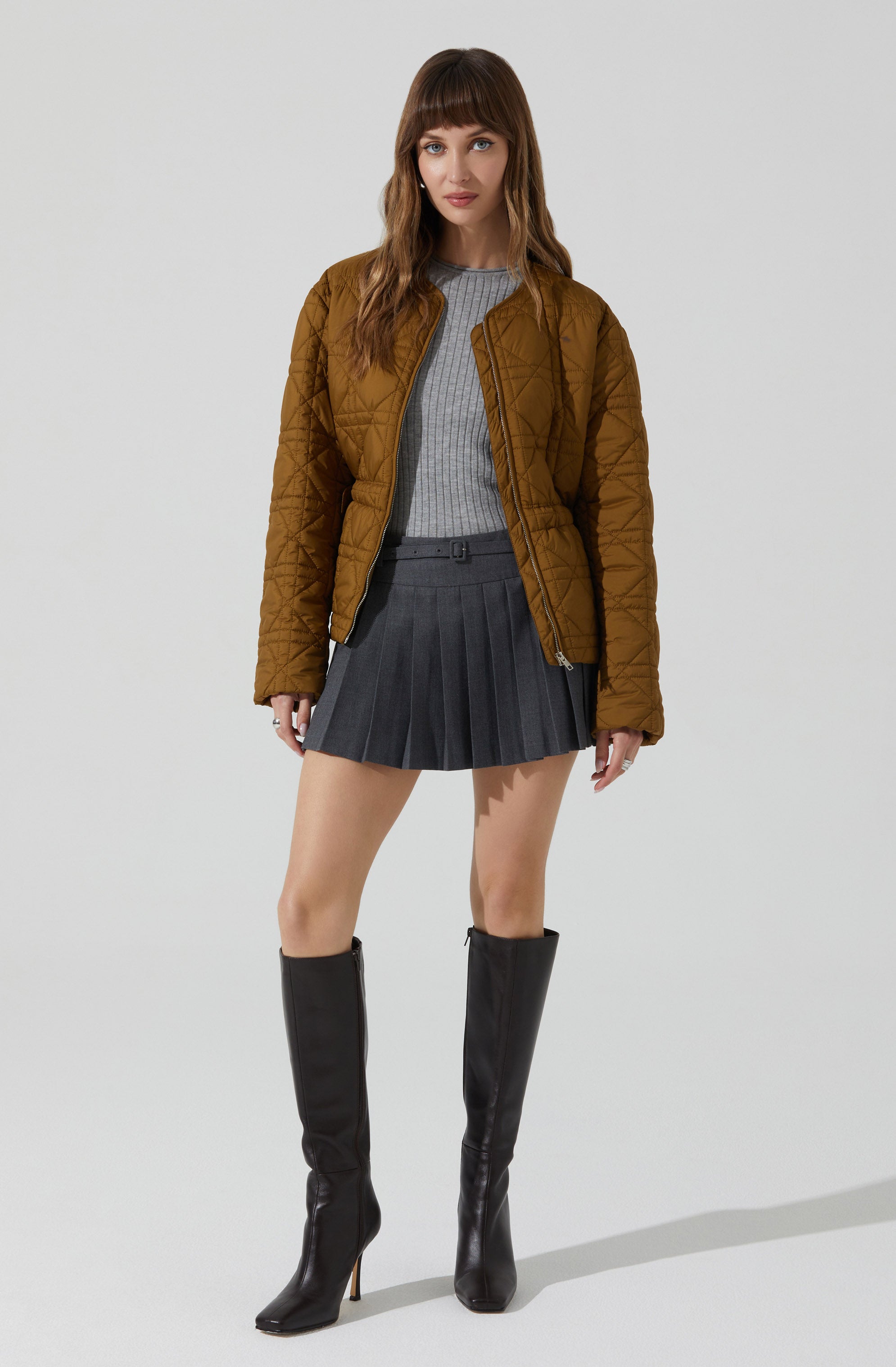 Stylish Joslyn Quilted Jacket for Women - Lightweight Puffer Coat with Stand Collar - Perfect for Fall, Winter & Outdoor Activities
