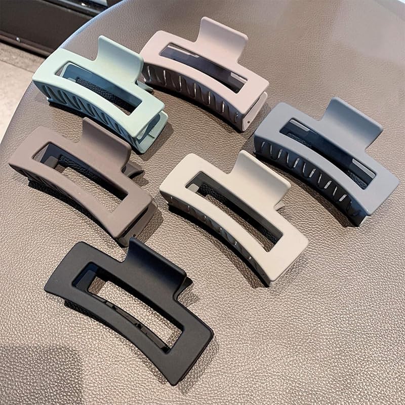 SHIDARA 4.1 Inch Matte Hair Claw Clips - Strong Hold Rectangle Hair Clips for Women, Non-Slip Jaw Clamp Hair Accessories (Multicolor) - Perfect for Ponytails, Buns & Everyday Hairstyles