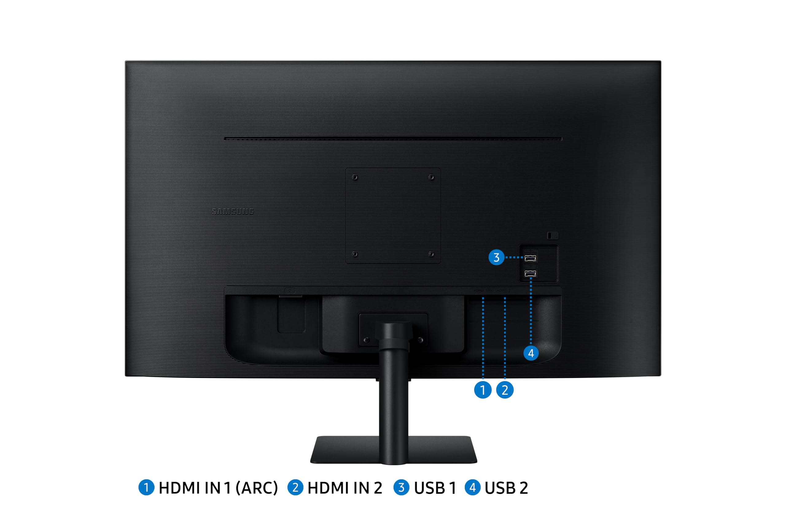 Samsung LS32DM500EUXXU 32 Inch Full HD HDR10 Smart Monitor with Built-in Speakers - 1920x1080 Resolution, USB, HDMI, WiFi, Bluetooth, Remote Control | Perfect for Home Office, Gaming, and Streaming Netflix, YouTube & Disney+