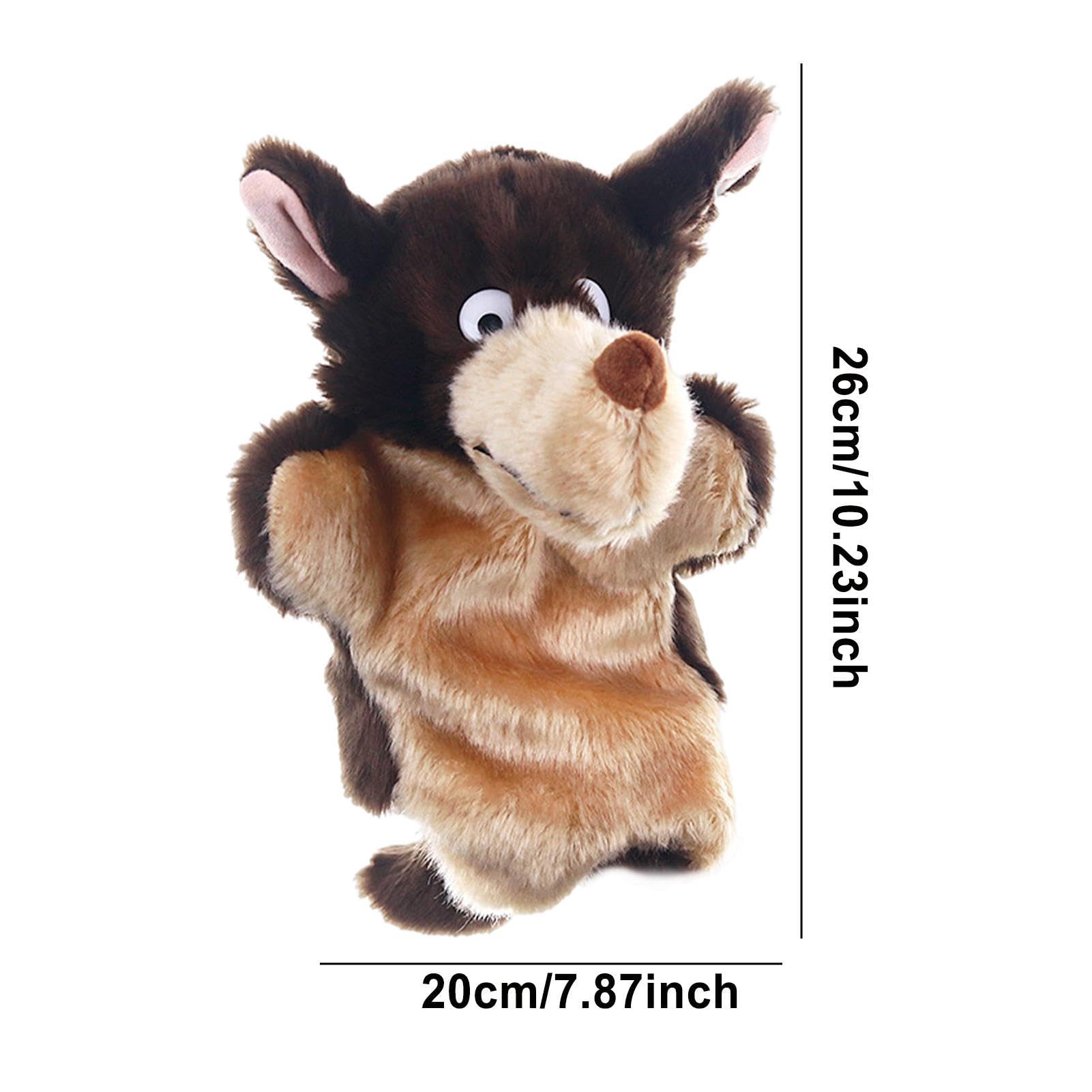 4PCS Wild Animal Hand Puppets - Cartoon Stuffed Animal Puppet Toys for Kids, Puppet Theater & Storytelling Fun - Lion, Tiger, Bear & More