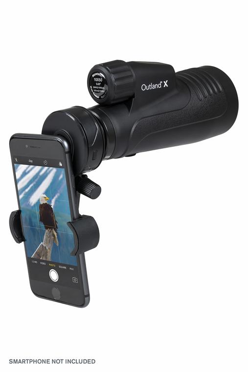 Outland X 10x50mm High Power Monocular Telescope with Smartphone Adapter - Long Range HD Viewing for Hunting, Bird Watching & Outdoor Adventures (Model 72370)