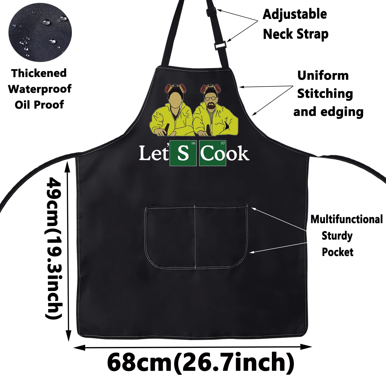 Funny Crime TV Show Kitchen Apron - Adjustable Cooking Apron with Pocket - Perfect Gift for TV Show Fans - Ideal for Cooking, Baking, BBQ & Kitchen Decor