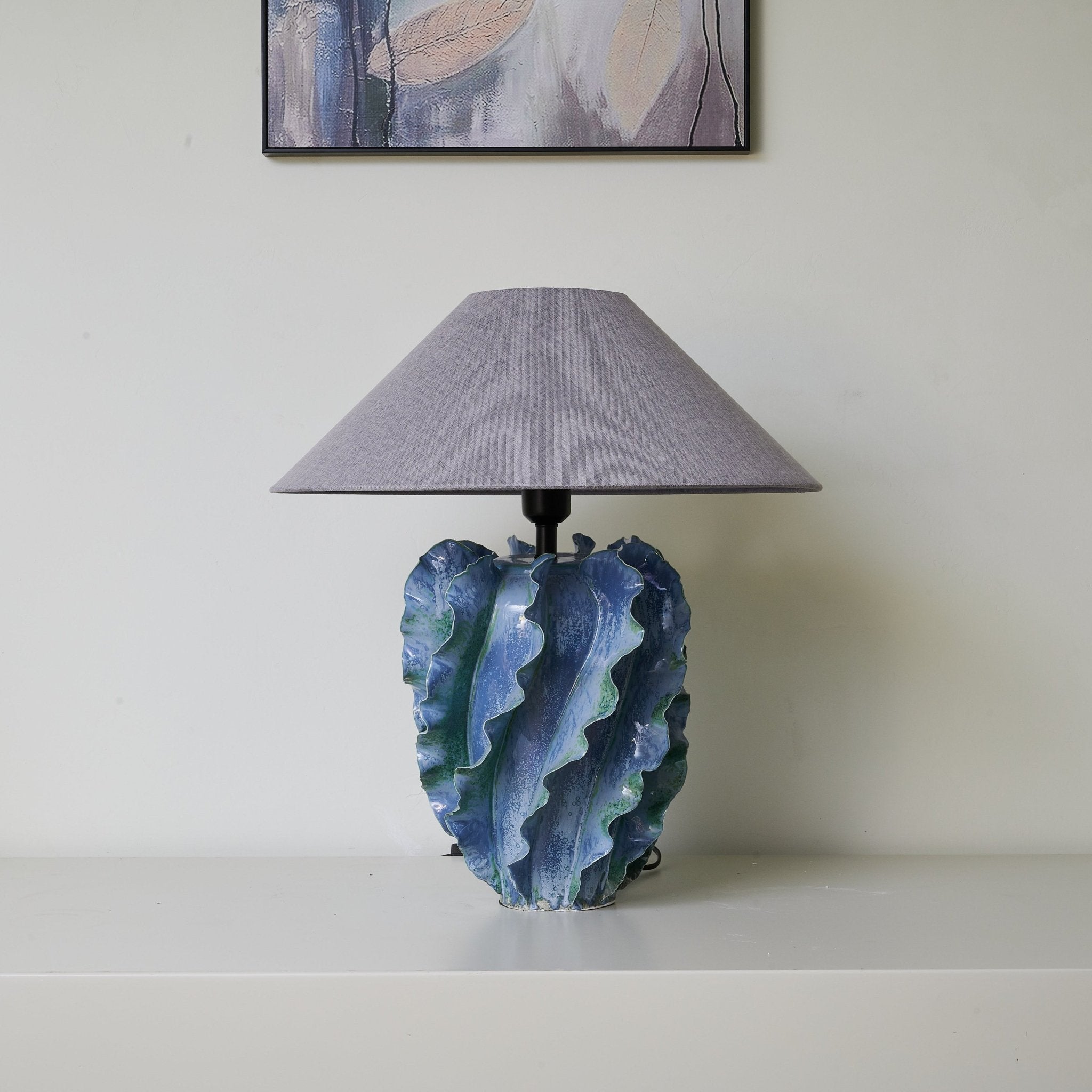 Azure Wave Table Lamp - Modern LED Night Light for Bedroom, Living Room & Office - Soft Ambient Lighting for Relaxation & Reading