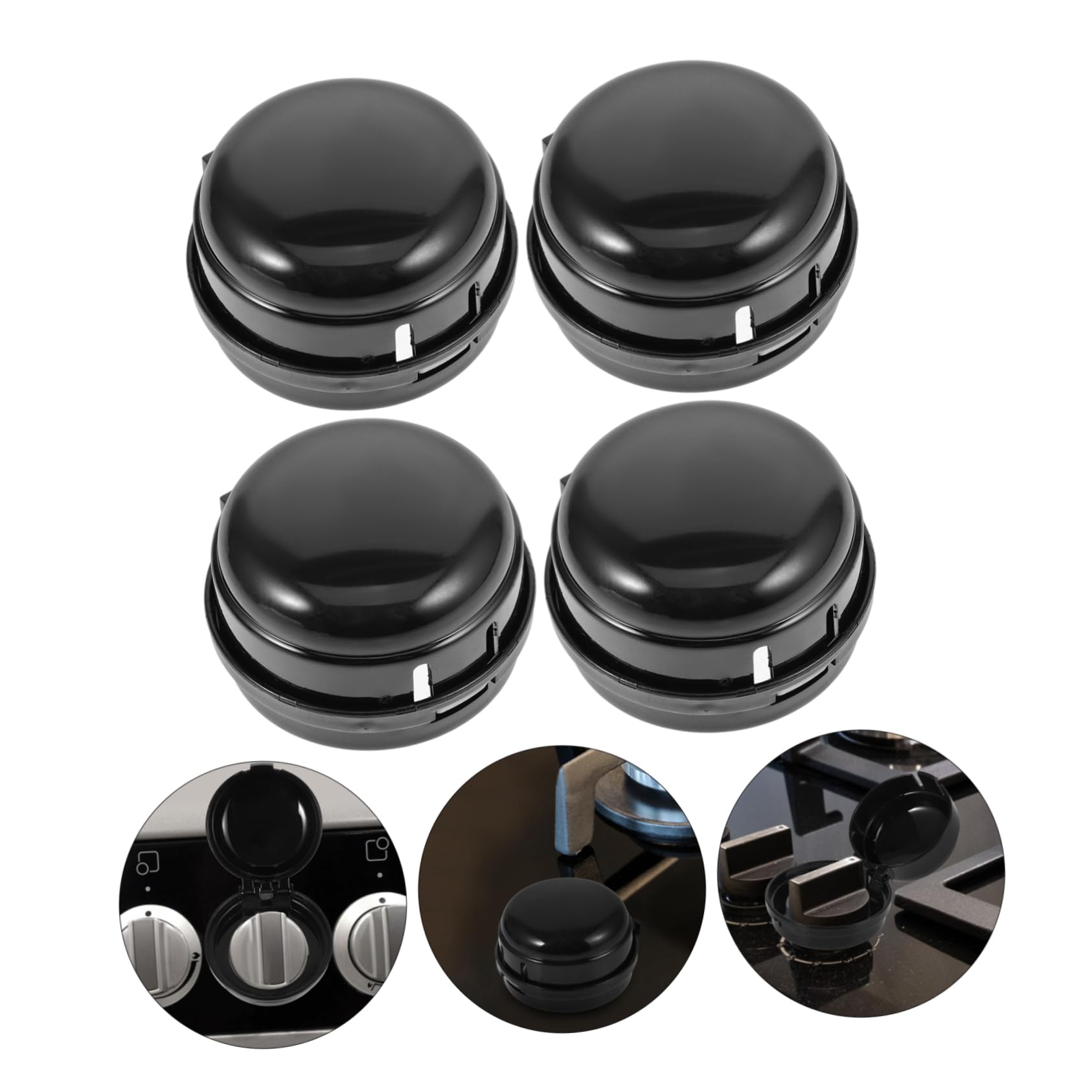 GARVALON 5-Piece Child Safety Switch Cover Set - Stove Knob Covers, Door Lock Protectors & Fish Ruler - Baby Proofing for Kitchen Appliances and Cabinet Doors (Home Safety & Childproofing Essentials)