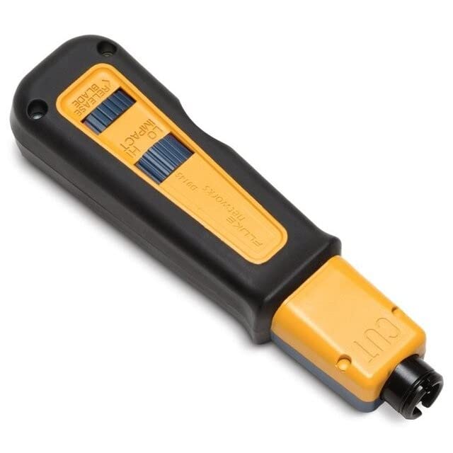 Fluke Networks D914S Impact Punch Down Tool with EverSharp 66/110 Blade & Screwdriver - Professional Network Cable Installation Tool for Cat5e/Cat6 Wiring, Patch Panels & Telecom Work