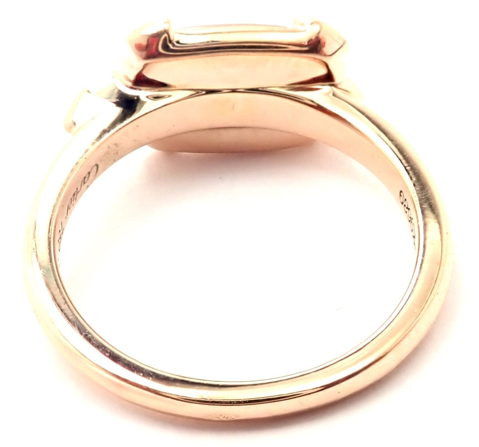 Authentic Cartier Tortue 18K Rose Gold Diamond Mother of Pearl Ring - Luxury Jewelry for Women, Elegant Gift for Anniversary & Special Occasions