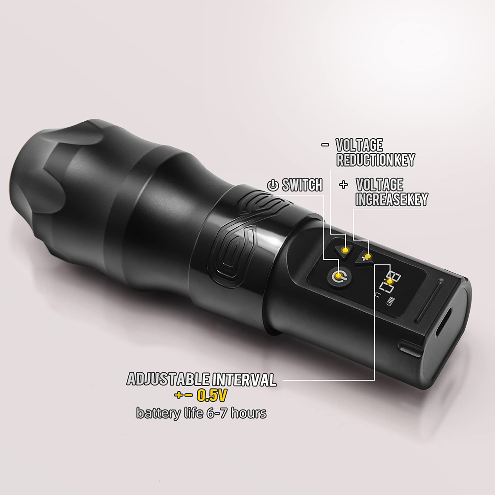 Xnet Moteng Wireless Tattoo Gun - Professional Rotary Tattoo Pen Machine with 2400mAh Battery, Digital LED Display & Coreless Motor for Tattoo Artists | Perfect for Studio, Home & Travel Tattooing
