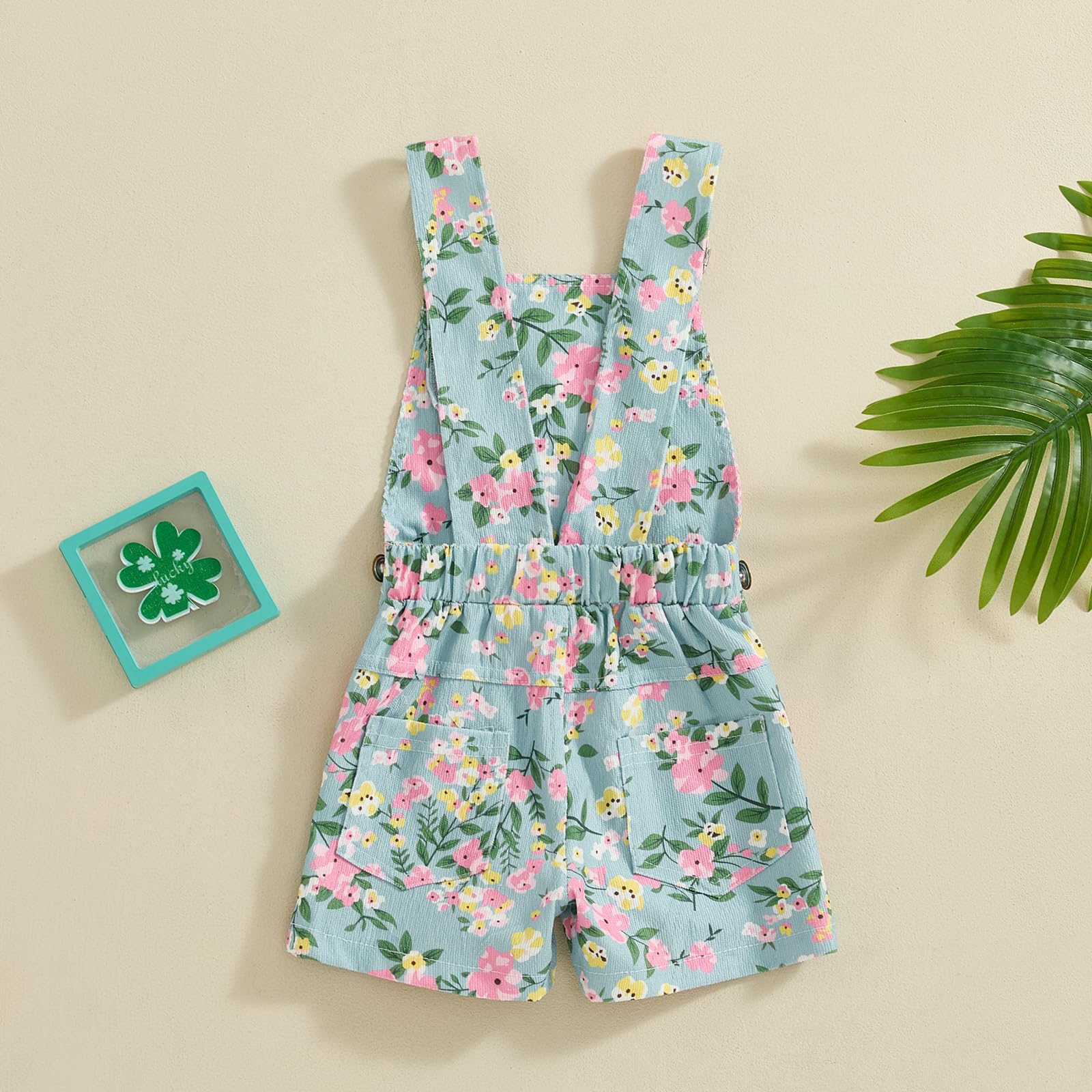 Adorable Toddler Baby Girls' Floral Jumpsuit - Sleeveless Suspenders Romper Overall Shorts for Summer | Perfect for Playdates, Beach Outings & Family Photos
