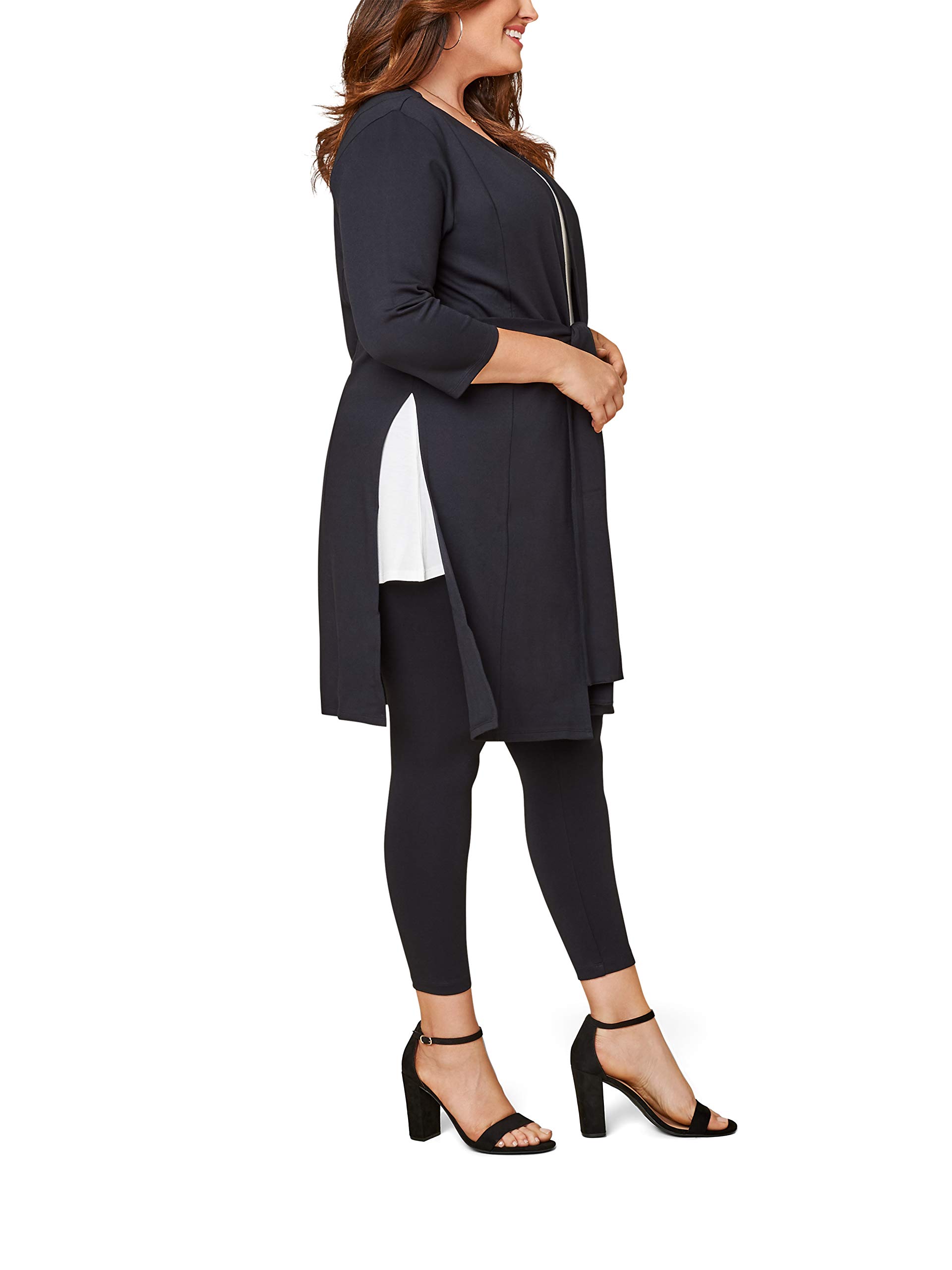 Fruit of the Loom Women's Plus Size Open Front Long Cardigan Sweater | Soft Ponte Knit | Comfortable Lounge Wear for Home, Office & Casual Outings