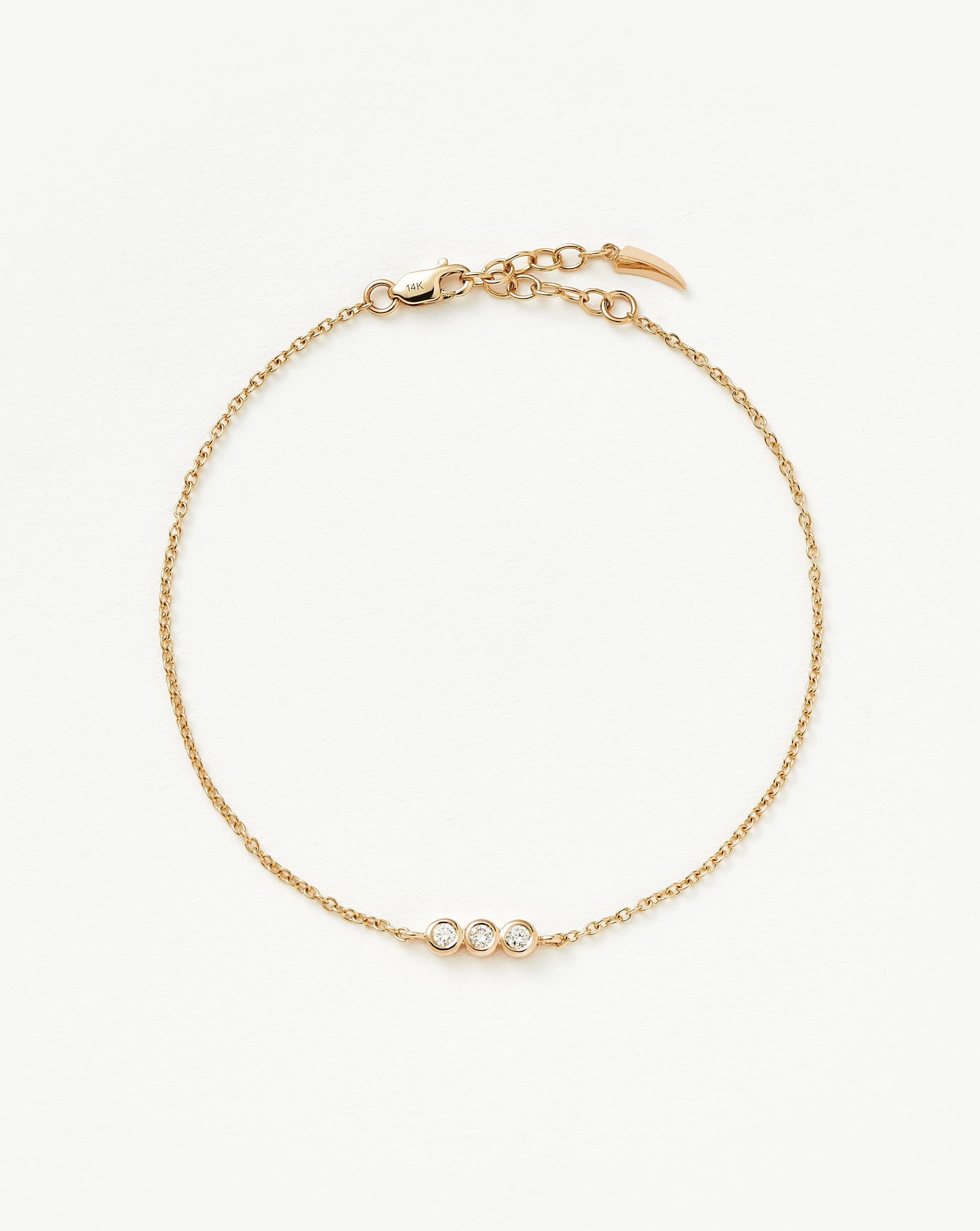 Exquisite 14K Gold Diamond Solitaire Trio Bracelet for Women - Elegant Tennis Bracelet for Weddings, Anniversaries & Special Occasions