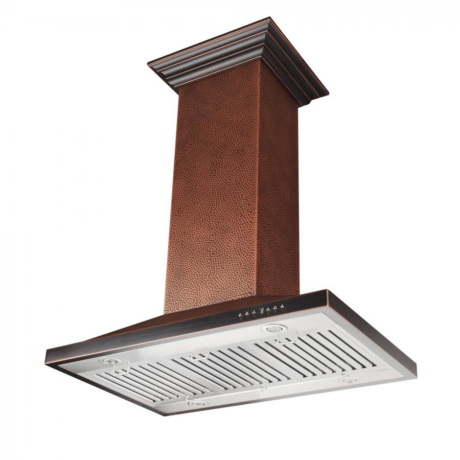 ZLINE Designer Series Hand Hammered Copper Island Mount Range Hood 8GL2Hi - Premium Kitchen Ventilation for Modern Homes | Perfect for Open Concept Kitchens & Gourmet Cooking