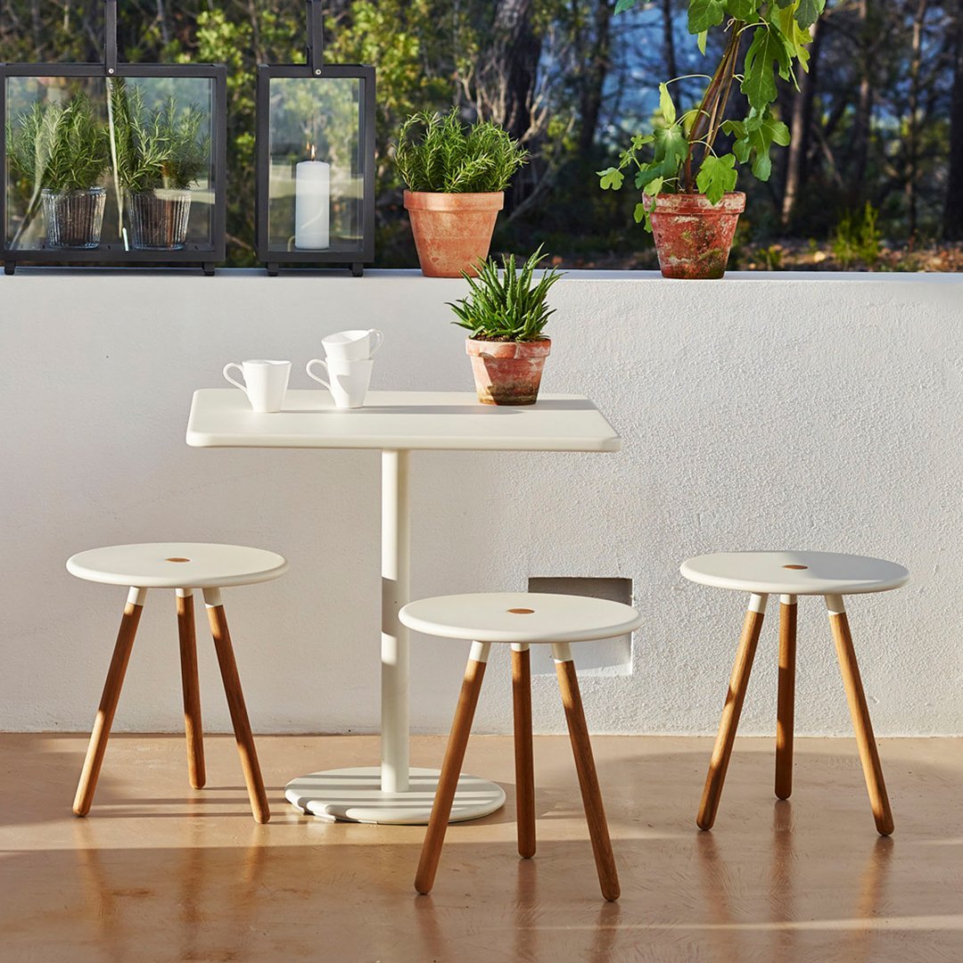 Durable Outdoor Side Table with Storage - Foldable Patio Footstool for Garden, Poolside & Balcony Use