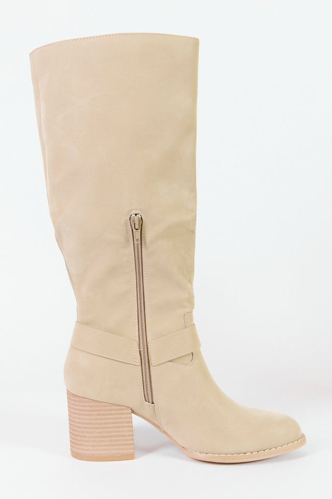 Hendrix Taupe Moto Tall Boots for Women - Stylish Leather Riding Boots with Side Zipper | Perfect for Motorcycle, Equestrian & Fashion Outfits