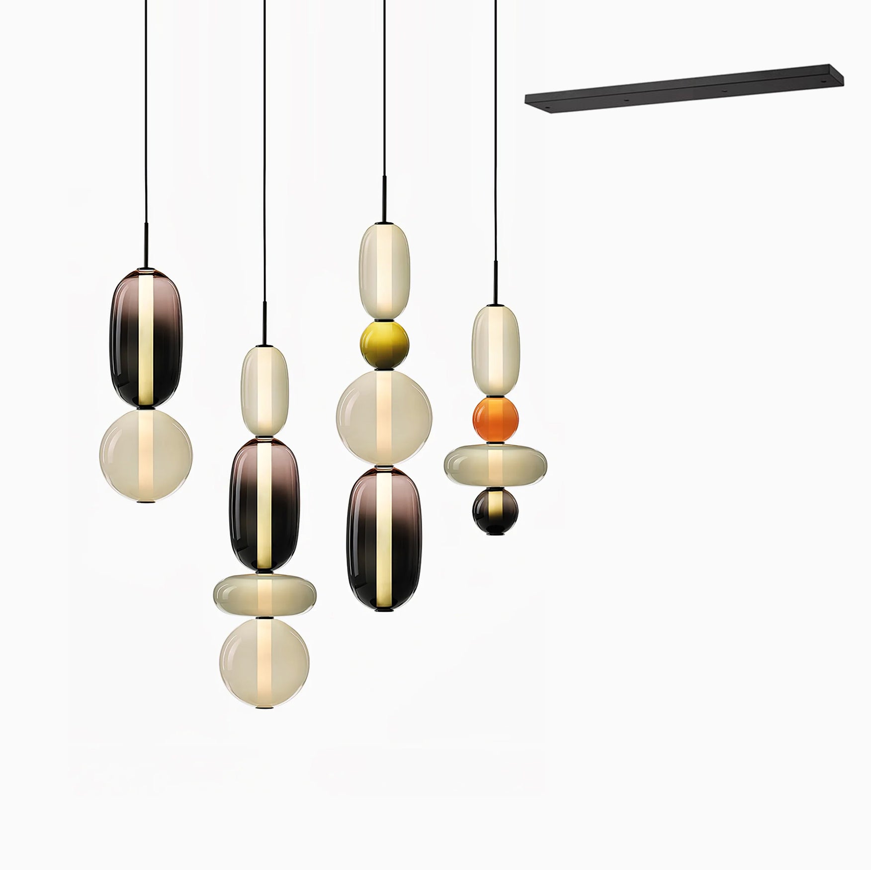 Stylish Candied Glass Pendant Light Set - Modern Hanging Fixture for Dining Room, Kitchen Island & Bedroom Decor