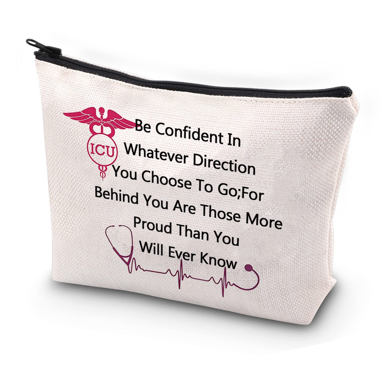 ICU Nurse Gift Set - Appreciation Makeup Bags & Travel Zipper Pouch for ICU Nurses - Medical Accessories for Intensive Care Professionals - Perfect for Graduation, Work & Travel Use