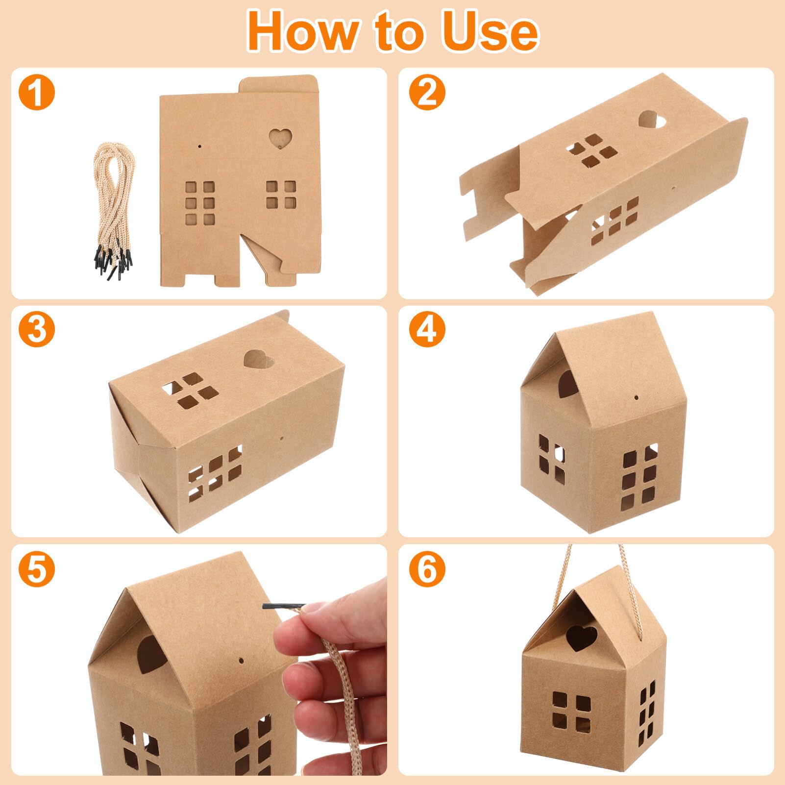 10pcs Kraft Paper Candy Boxes - House Shaped Chocolate Gift Box for Wedding Favors, Christmas Party Treats & Holiday Candy Packaging - Perfect for DIY Gifts, Party Decorations and Sweet Treat Displays