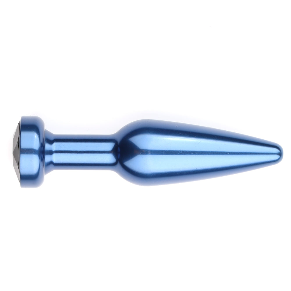 Premium Elongated Tapered Metal Butt Plug with Round Gem - Stainless Steel Anal Plug for Beginners & Advanced Users - Perfect for Couples Play & Solo Pleasure