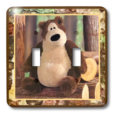 3D Rose Teddy Loves Trees Double Toggle Switch - Decorative Light Switch Cover for Kids Room, Nursery & Home Decor (Style lsp_13484_2)