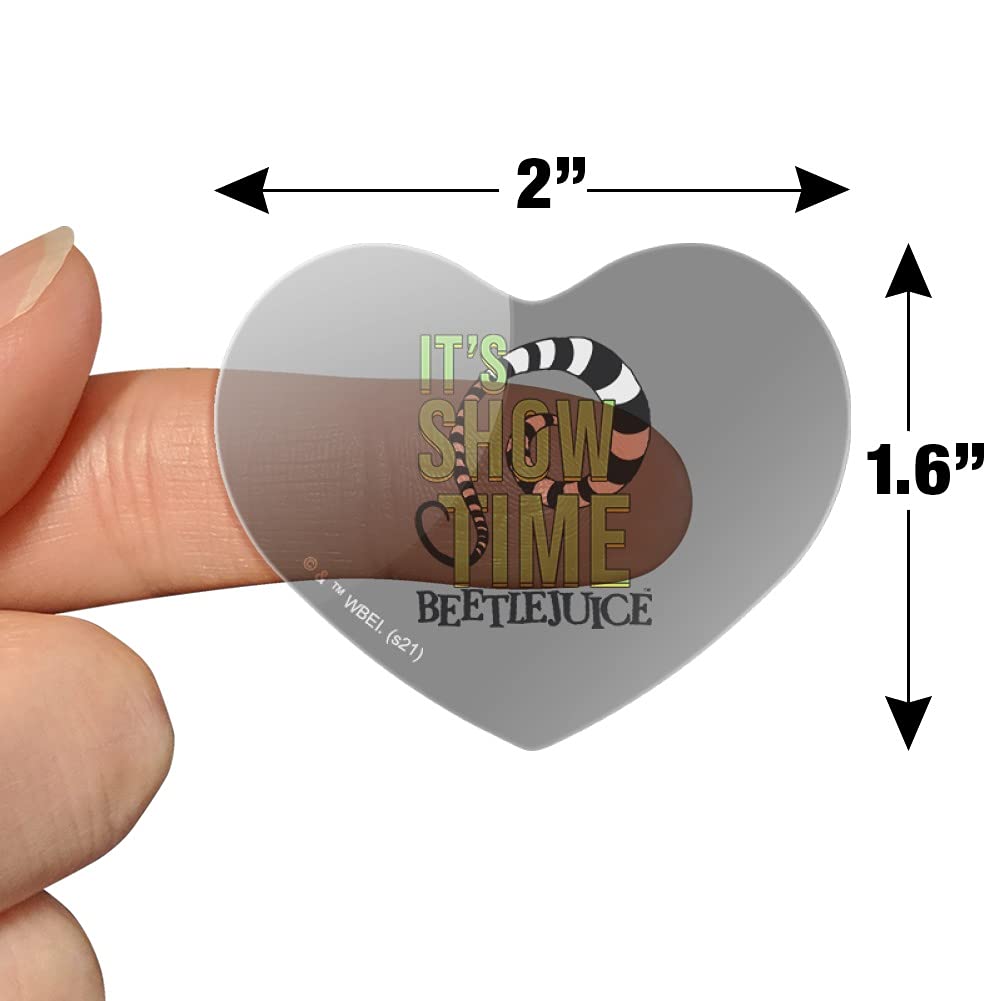 Beetlejuice 'It's Showtime' Quote Heart-Shaped Stickers - Planner, Calendar, Scrapbook, Journal, DIY Craft Supplies for Bullet Journaling, Card Making, and Party Decorations