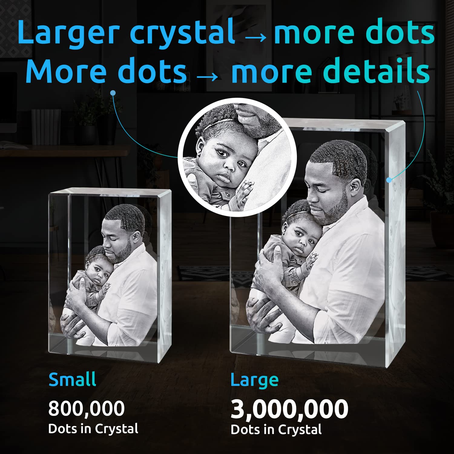 ArtPix Custom 3D Crystal Photo Engraving - Personalized Gift for Women, Men, Couples | Unique Wedding, Anniversary & Valentine's Day Present | Engraved Keepsake with Your Photo for Home & Office Decor
