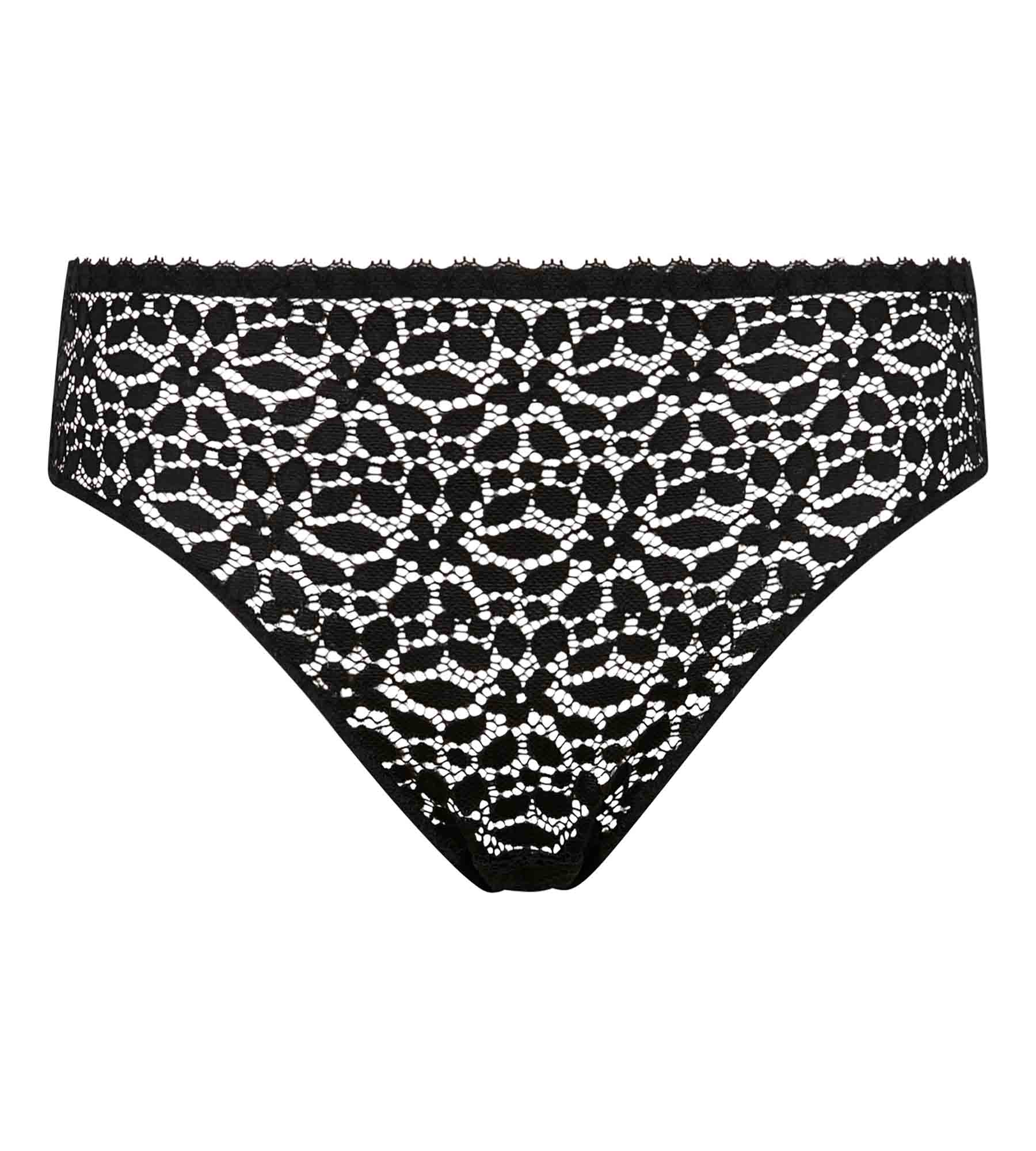 Black Floral Lace Sheer Culotte - Elegant Daily Lace Underwear for Women | Perfect for Casual Wear, Date Nights & Special Occasions