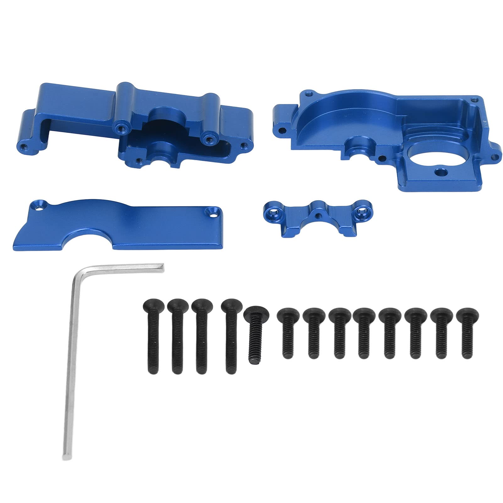 VGEBY RC Motor Mount & Gearbox Housing Set - Metal Upgrade Parts for Latrax Teton 1/18 Scale RC Car (Blue) | Durable Replacement for Off-Road Bashing & Crawling Adventures