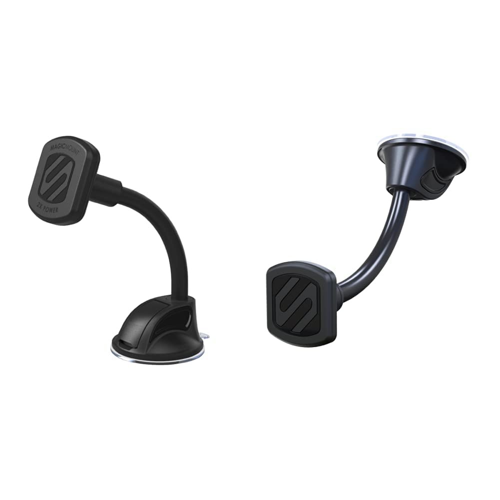 Scosche MAGTHD2 MagicMount XL Magnetic Car Phone Holder - Strong Suction Cup Dash Mount for iPhone, Samsung, Smartphones - Secure & Adjustable for Driving, GPS Navigation, Hands-Free Calls (Black)
