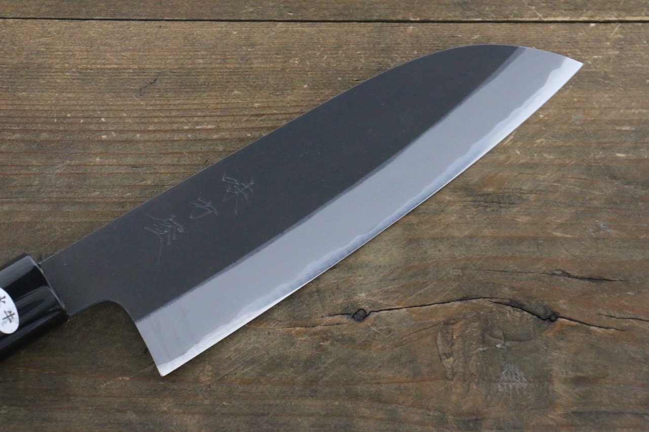 Premium Mutsumi Hinoura White Steel Kurouchi Santoku Knife 165mm - Japanese Chef Knife for Slicing, Dicing & Chopping - Perfect for Home Cooks & Professional Kitchens