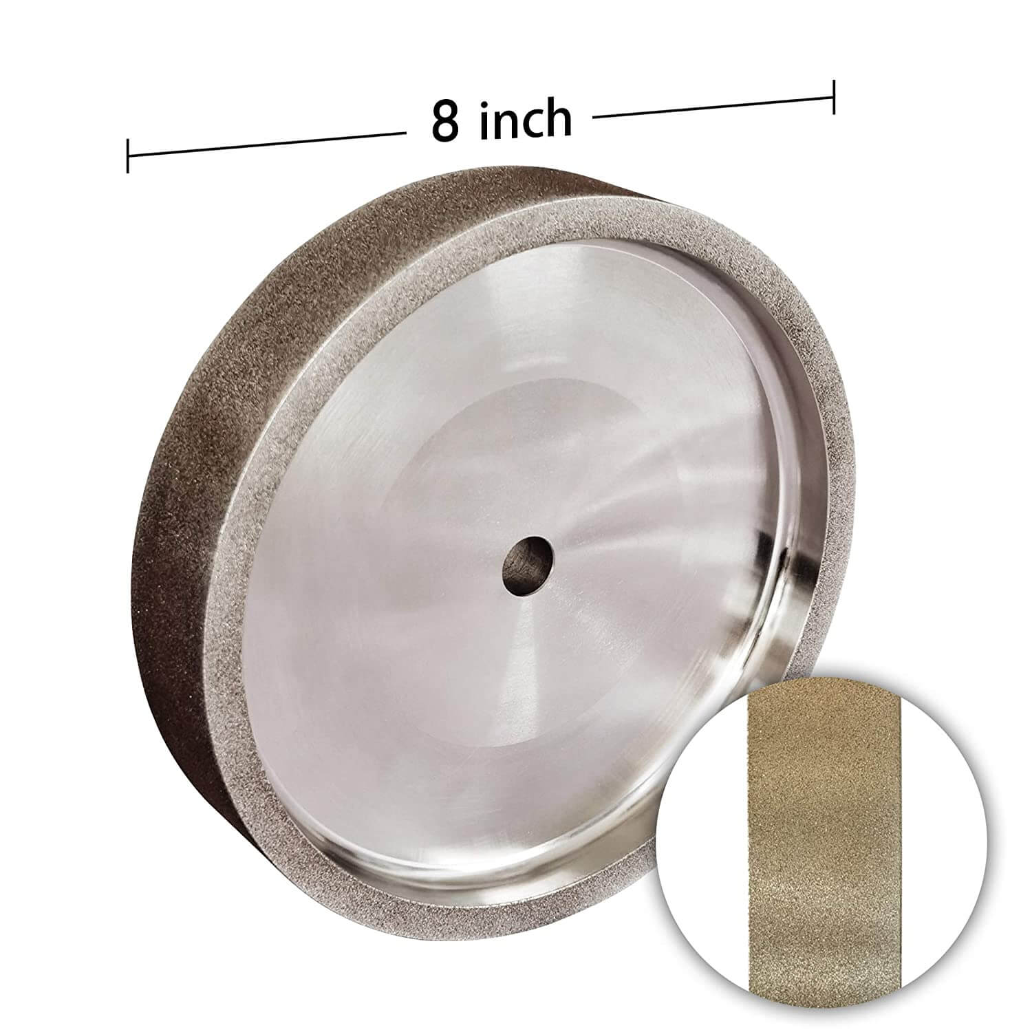 BUCKTOOL 8-Inch CBN Grinding Wheel for High Speed Steel Tools - 180 Grit, 1-Inch Wide, 5/8 Arbor - Perfect for Sharpening Knives, Chisels, and Woodworking Tools