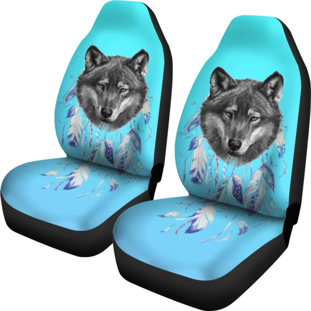 Premium Wolf & Dreamcatcher Design Car Seat Covers - Universal Fit for Cars, Trucks & SUVs - Stylish Protection for Road Trips & Daily Commutes