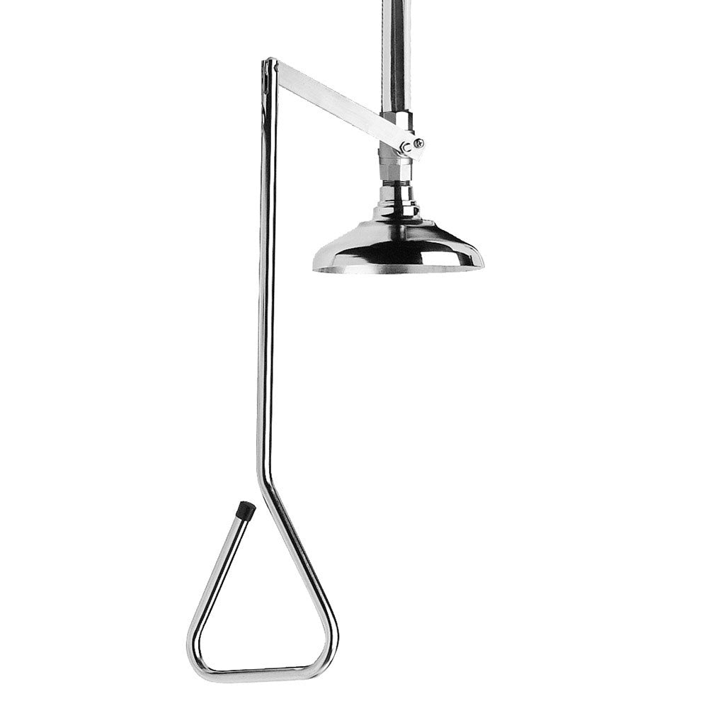 Speakman SE 220 SS Safety Shower - Stainless Steel Emergency Eye Wash Station with Vertical Overhead Supply & Stay-Open Ball Valve - Perfect for Laboratories, Factories, and Industrial Workplaces