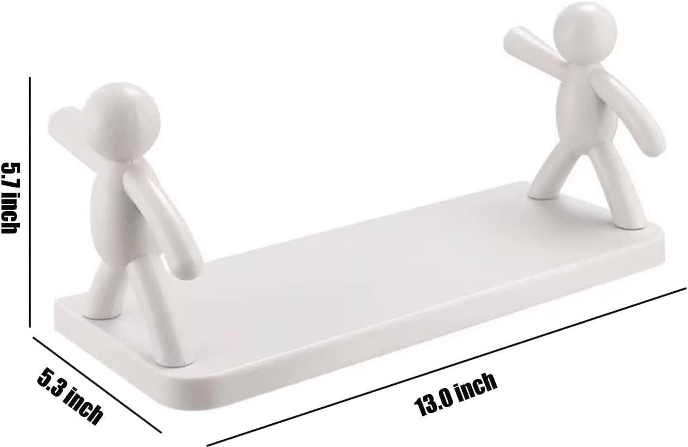 ADL PASSION White Wall Mounted Plastic Bathroom Shelf - Self Adhesive Shower Organizer with 2 Stickers for Bathroom Storage, Kitchen, Bedroom & Office Organization