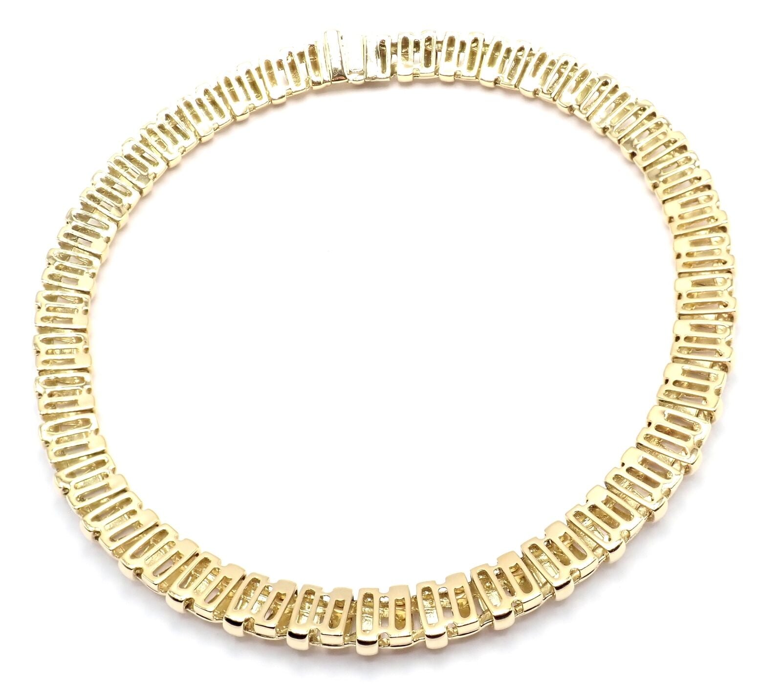Authentic Tiffany & Co Vannerie 18k Yellow Gold Basket Weave Necklace 2002 - Luxury Jewelry for Women, Perfect for Weddings, Anniversaries & Special Occasions