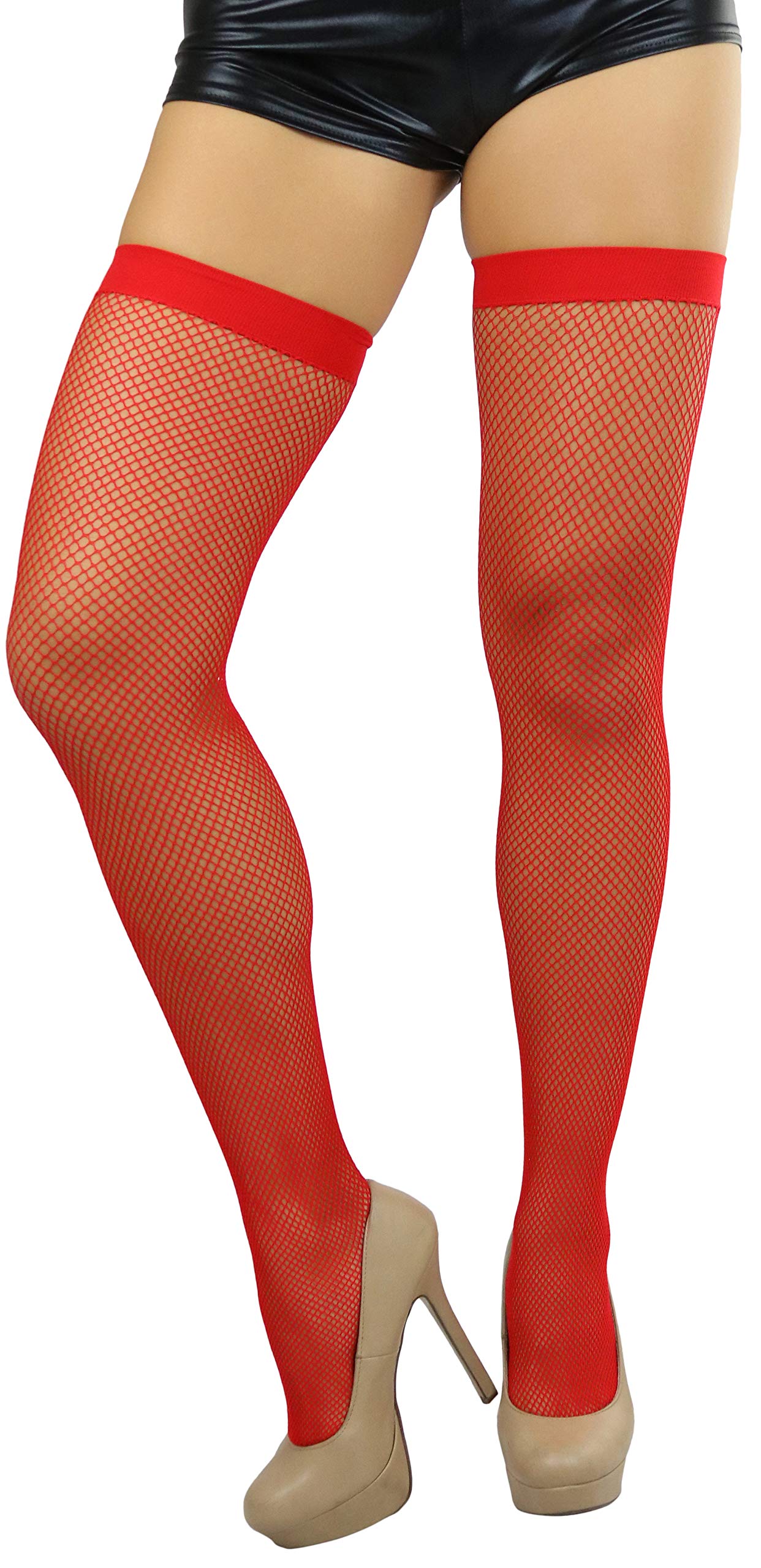 ToBeInStyle Women’s Bright & Vibrant Fishnet Thigh High Stockings - Sexy Fashion Socks for Parties, Cosplay & Night Out
