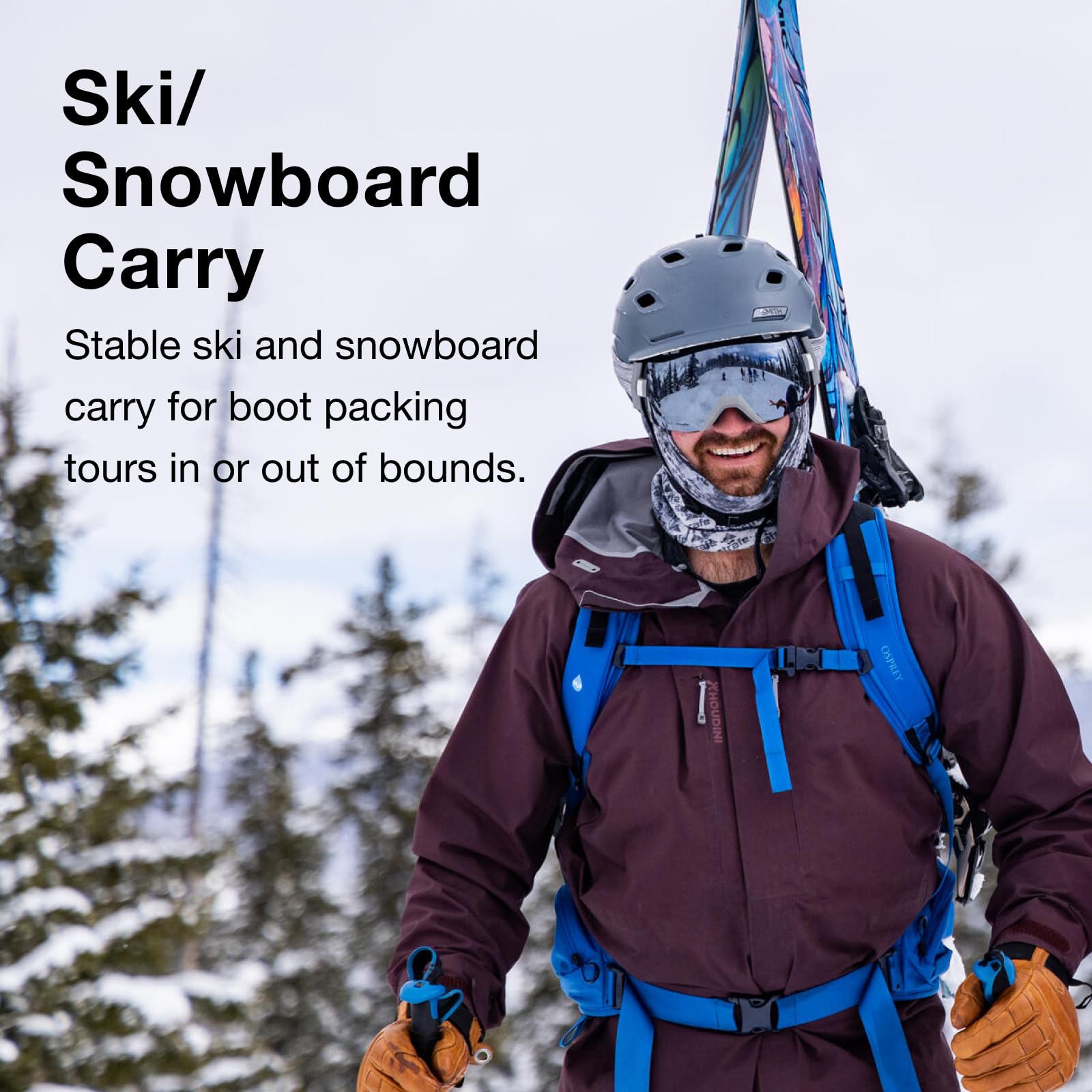 Osprey Men's Kamber 20 Ski and Snowboard Backpack - Lightweight Hydration Pack for Winter Sports - Perfect for Skiing, Snowboarding & Mountain Adventures