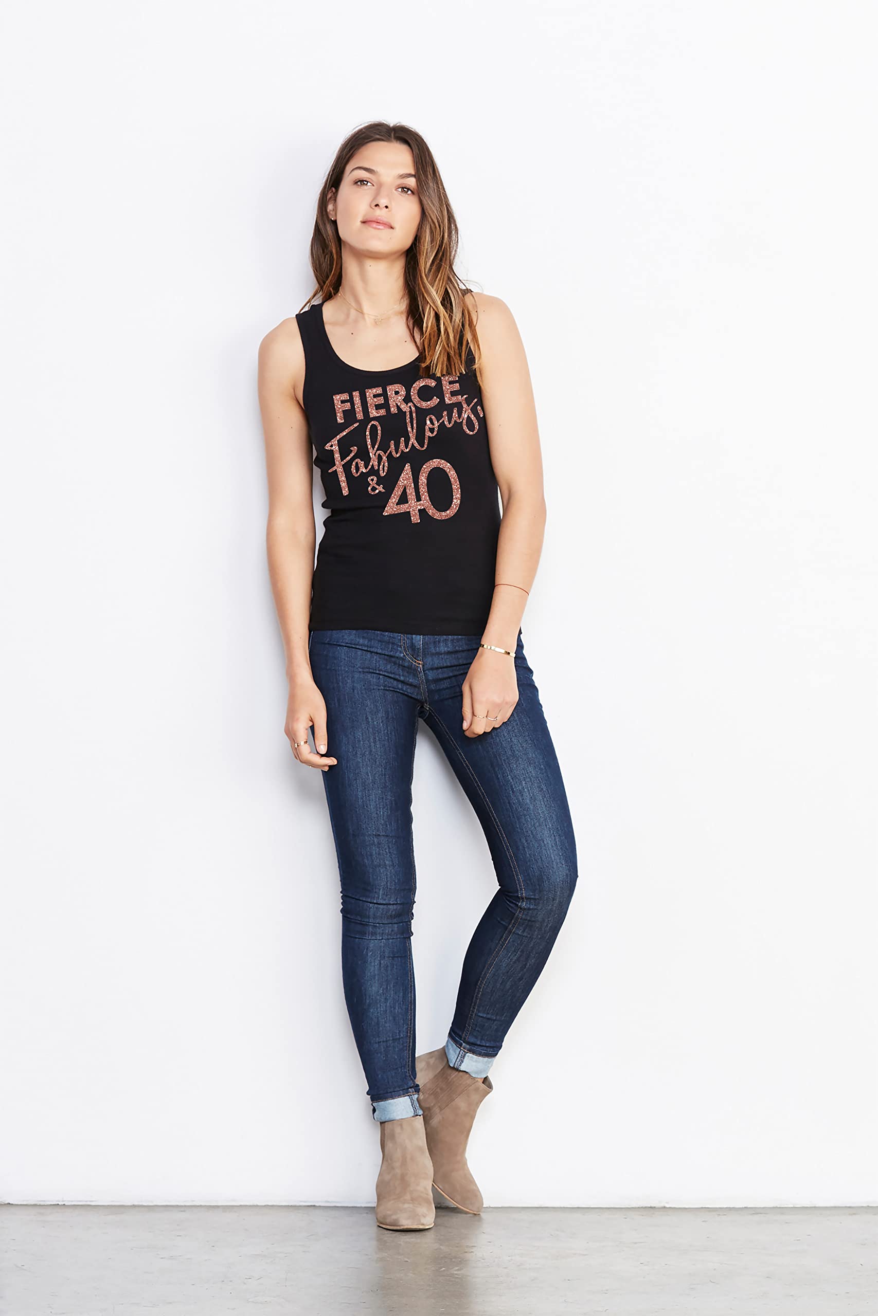 40th Birthday Shirts for Women - Sparkling Rhinestone Tank Tops - Funny 40th Birthday Gift Ideas - Perfect for Parties & Celebrations