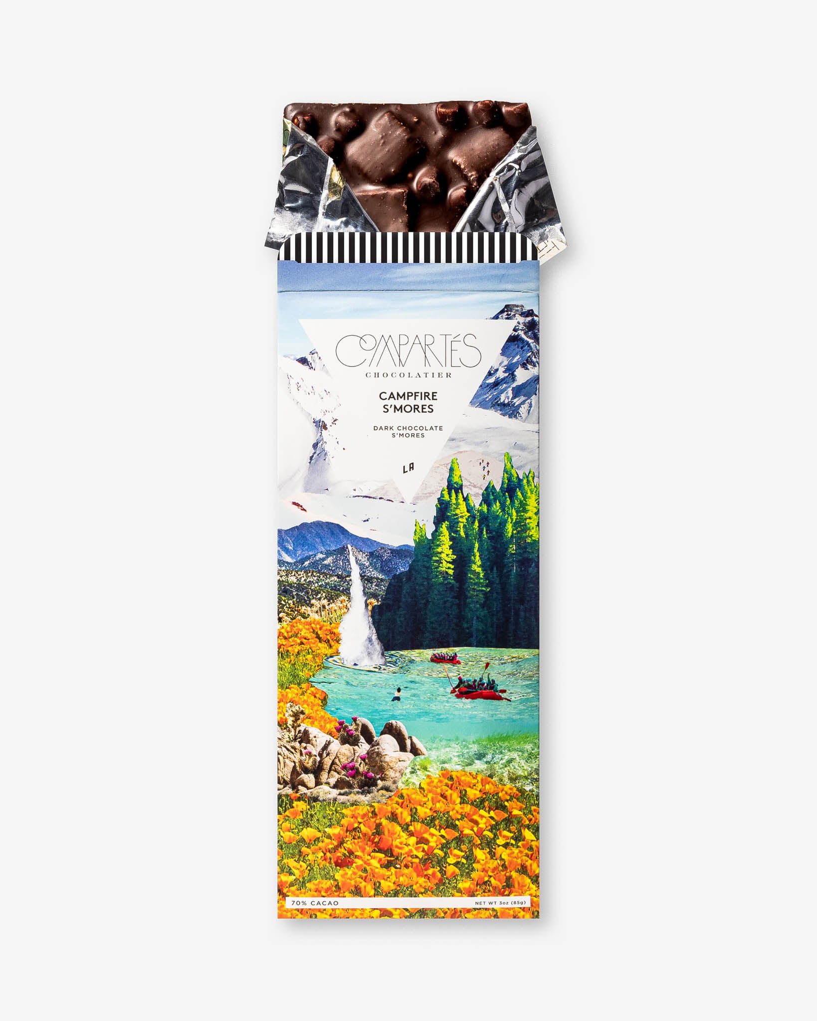 Premium Campfire S'mores Chocolate Bar - Gourmet Milk Chocolate with Graham Crackers & Marshmallows - Perfect for Outdoor Adventures, Camping Trips & Cozy Nights by the Fire