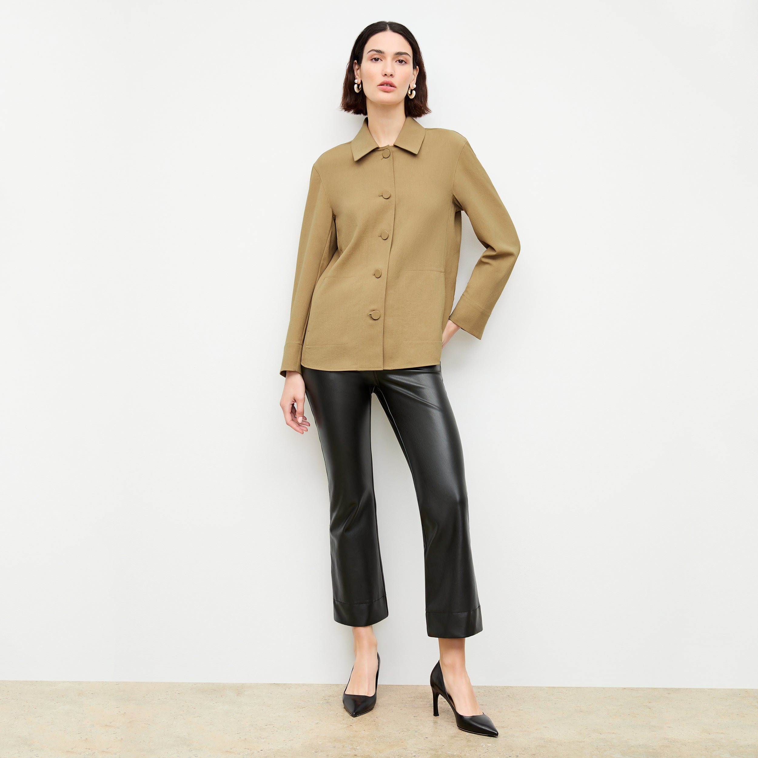 Vegan Leather Archie Pants for Women - High Waisted Faux Leather Leggings, Stretchy & Comfortable - Perfect for Casual Wear, Night Out, and Office Outfits