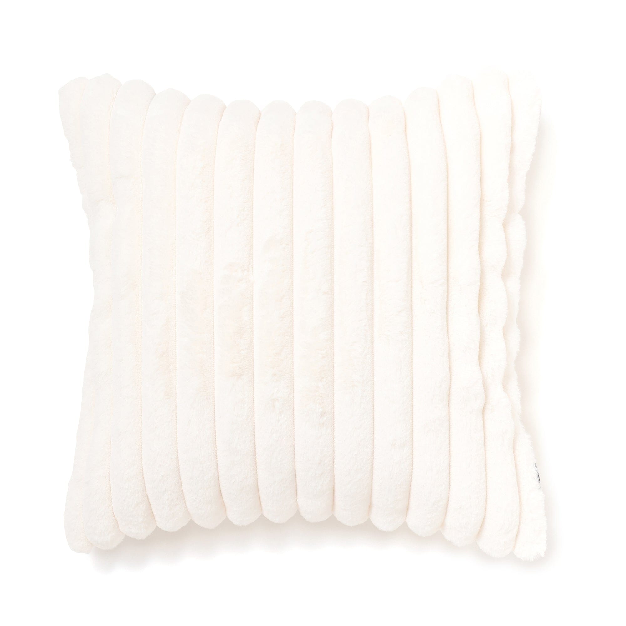 Luxury Faux Fur Cushion Cover 18x18 Inches Ivory - Soft Decorative Pillow Case for Sofa, Bed, Living Room & Home Decor