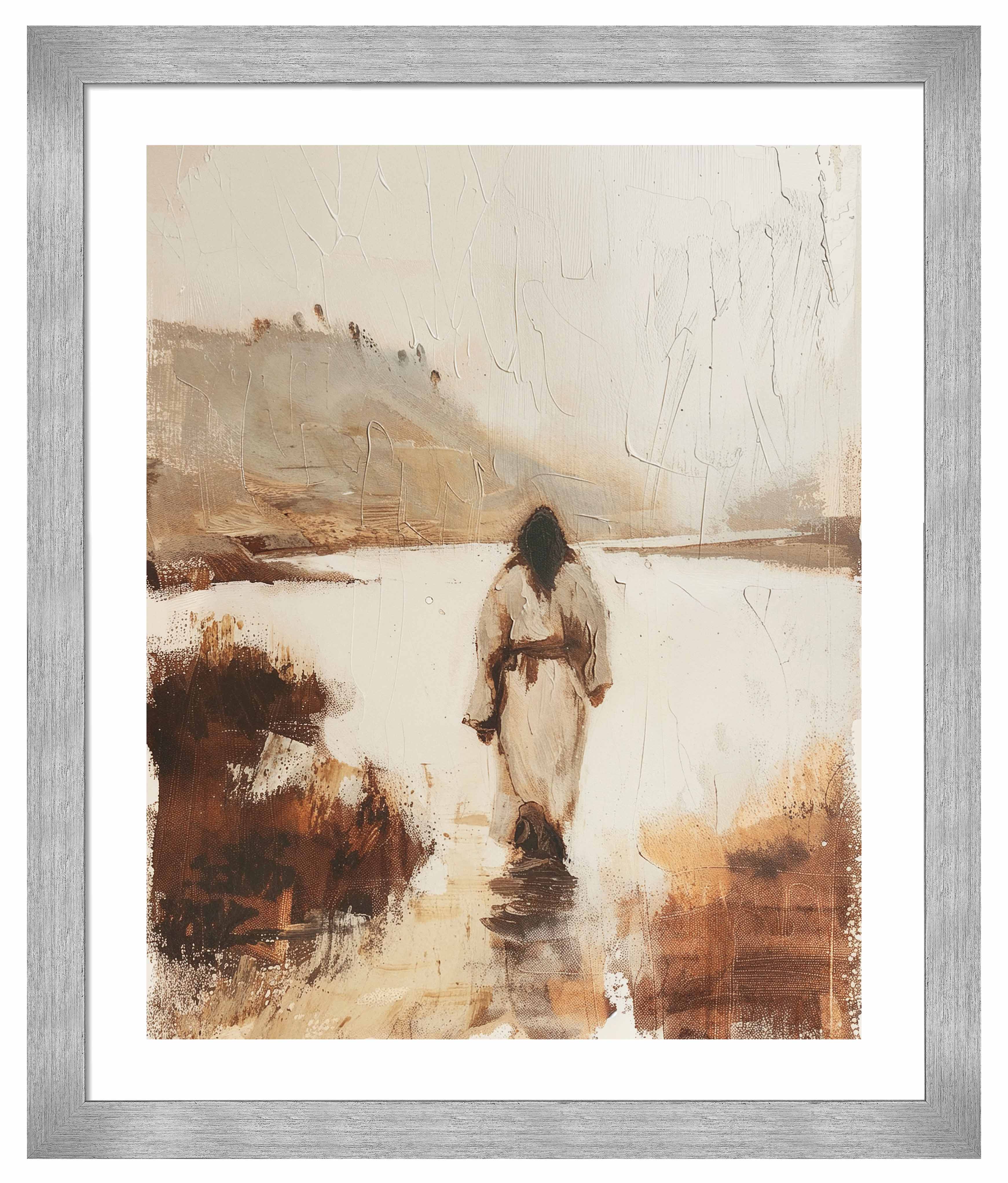 Christ In The Wilderness Wall Art - Religious Christian Home Decor Prints for Living Room, Bedroom & Office