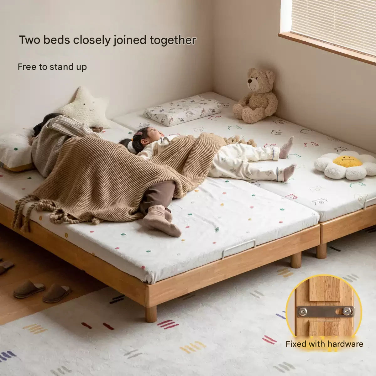 Birch Solid Wood Twin Over Full Bunk Bed - Sturdy Platform Bed Frame Without Headboard - Perfect for Kids' Room, Guest Room & Small Space Saving