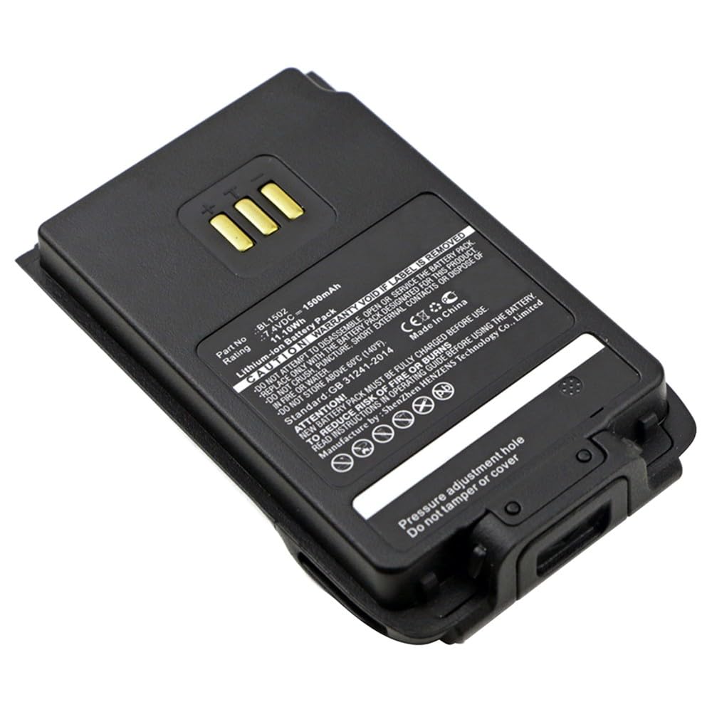 Synergy Digital 2-Way Radio Battery - 1500mAh Li-ion 7.4V Replacement for HYT PD505 & Hytera BL1502 | Long Lasting Power for Walkie Talkies | Perfect for Security, Construction & Outdoor Adventures