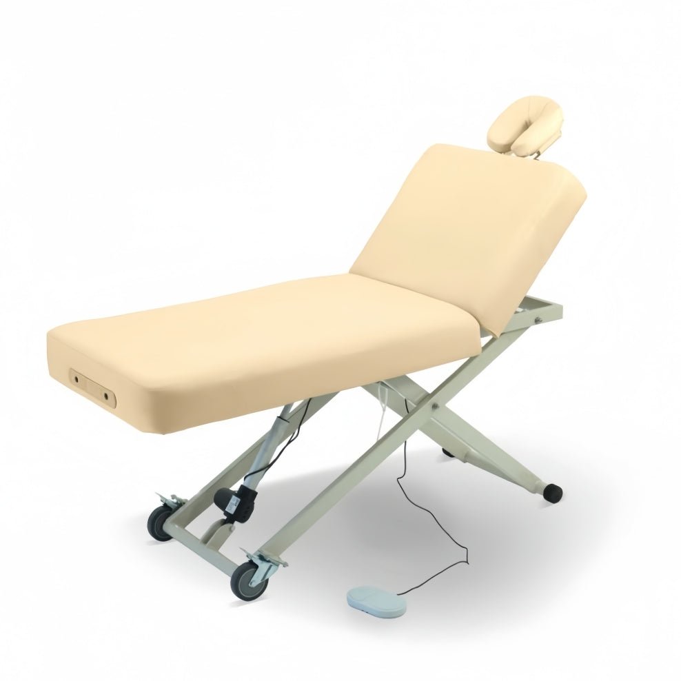 Greenlife Professional Electric Lift Massage Table with Adjustable Backrest - Portable Spa Table for Chiropractors, Physical Therapy & Home Use