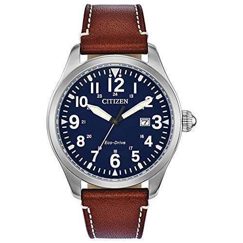Brown Strap/ Blue Dial