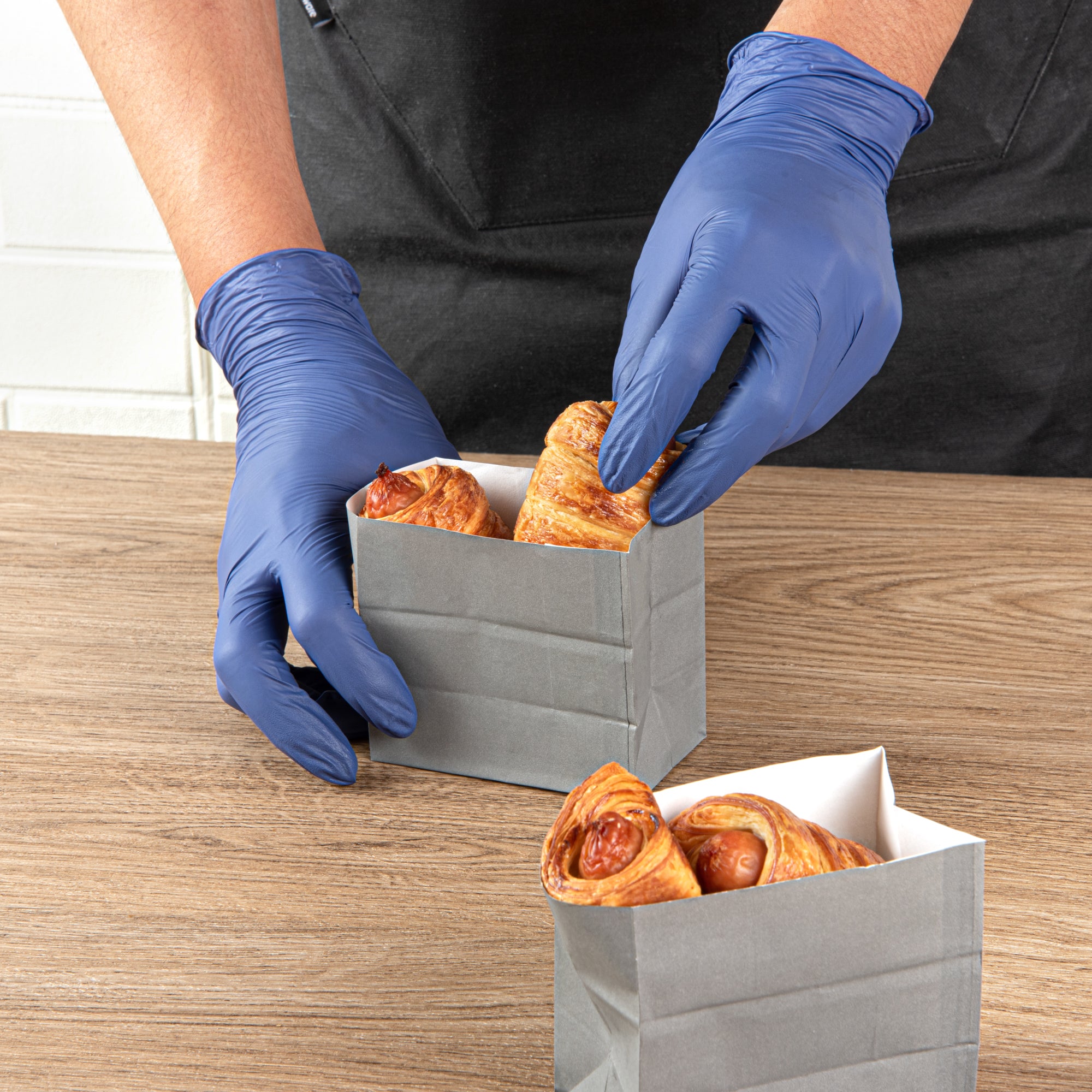 Eco-Friendly Gray Paper Snack Bags 3.75