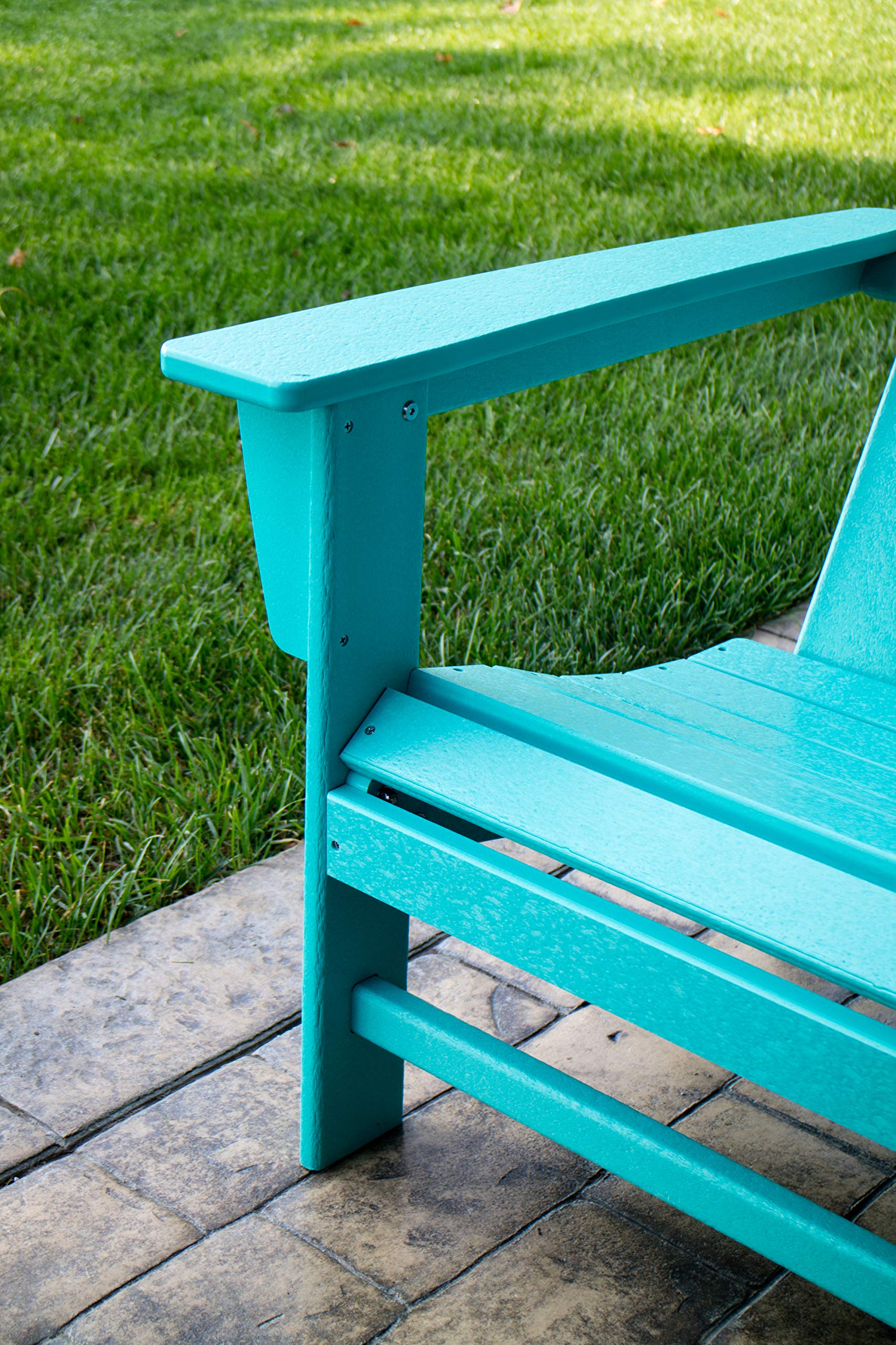 POLYWOOD AD420MA Modern Adirondack Chair - Durable Outdoor Furniture, Weather-Resistant Mahogany Finish - Perfect for Patio, Garden, Poolside & Backyard Relaxation