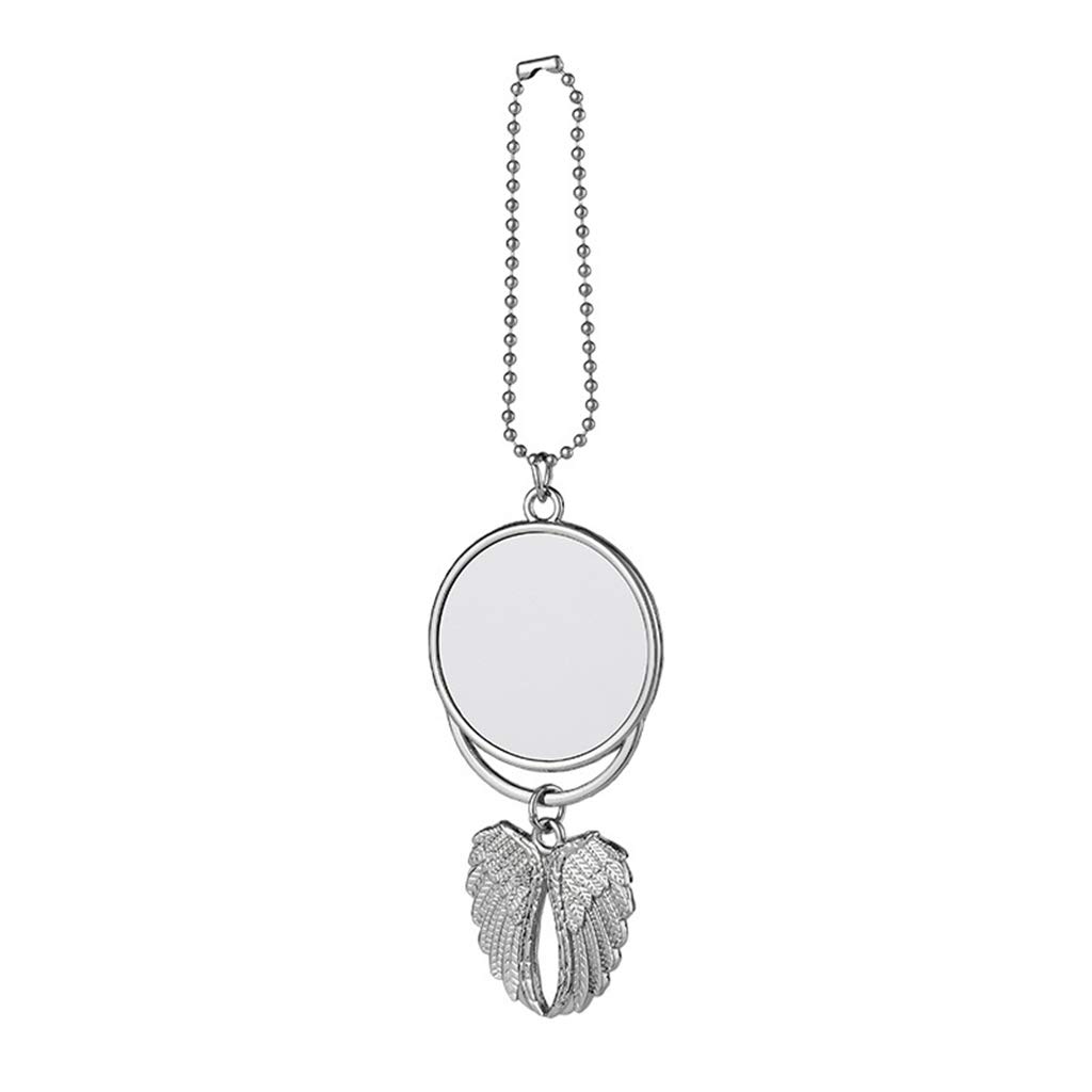 Gergxi Heat Sublimation Blank Car Keychain - Angel Wing Design for Hot Transfer Printing in Silver | Perfect for Personalized Gifts, Promotional Items & Custom Accessories