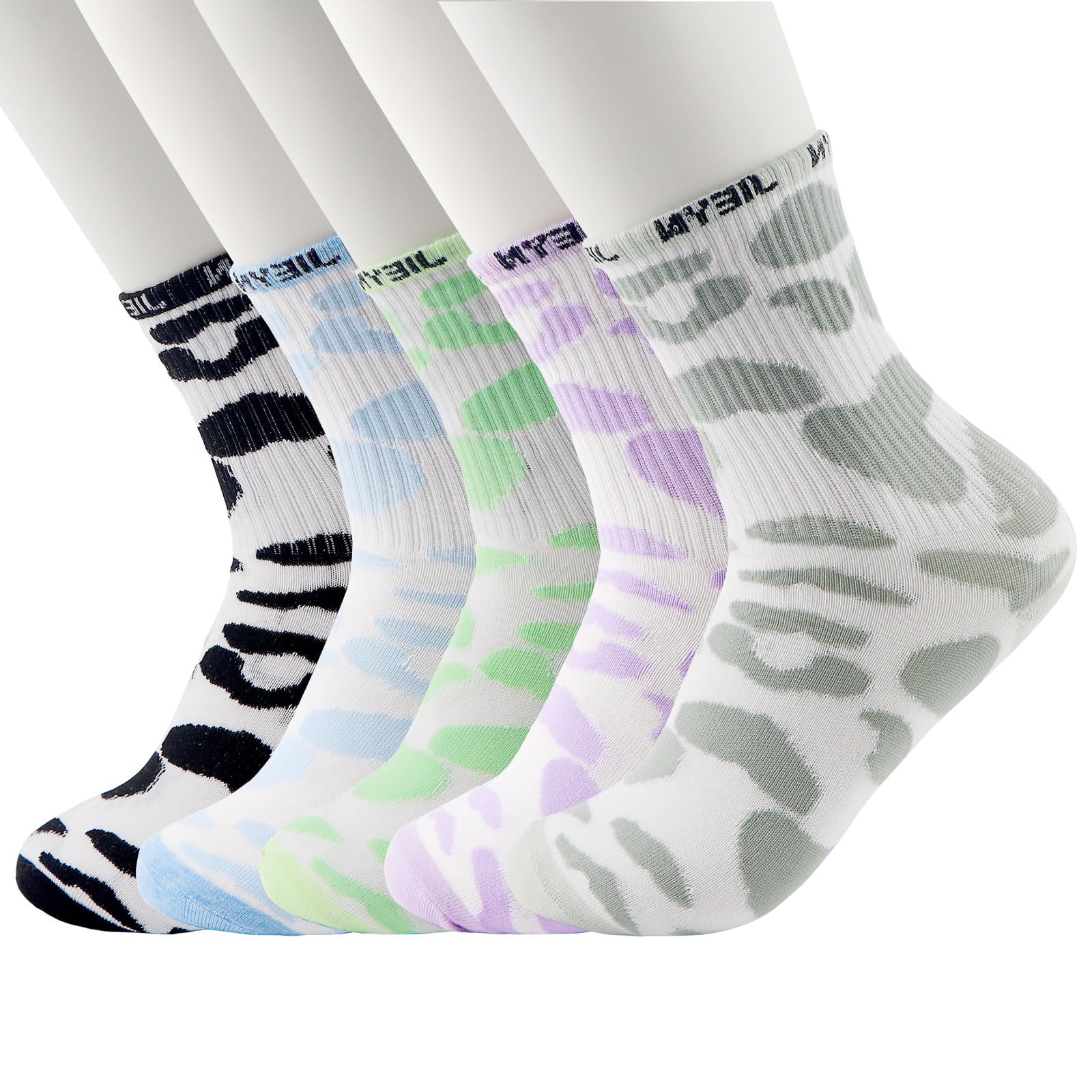 Breathable Cotton Ankle Socks for Women - Moisture Wicking Casual Socks - 5 Pairs Cow Print Novelty Socks - Perfect for Running, Yoga & Daily Wear - Cute Cow Themed Gift for Her